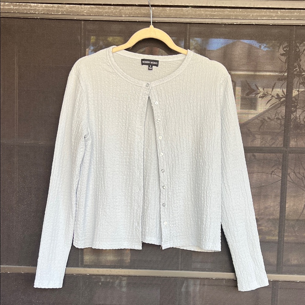 Modern Works Textured light blue/grey Button-Down Shirt